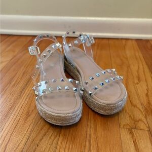 Women's Clear Studded Sandals